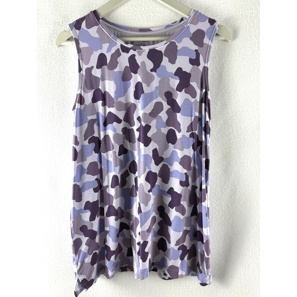 Duluth Trading Co Purple Camo Tank Top Built In Shelf Bra Modal Blend Sz M
